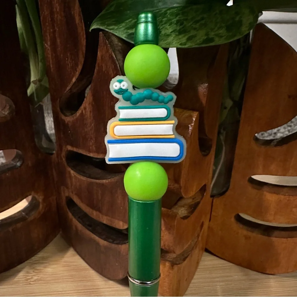 Handmade Silicone Beaded Pen ✏️ Teacher‎ Gift | School Theme + Refill